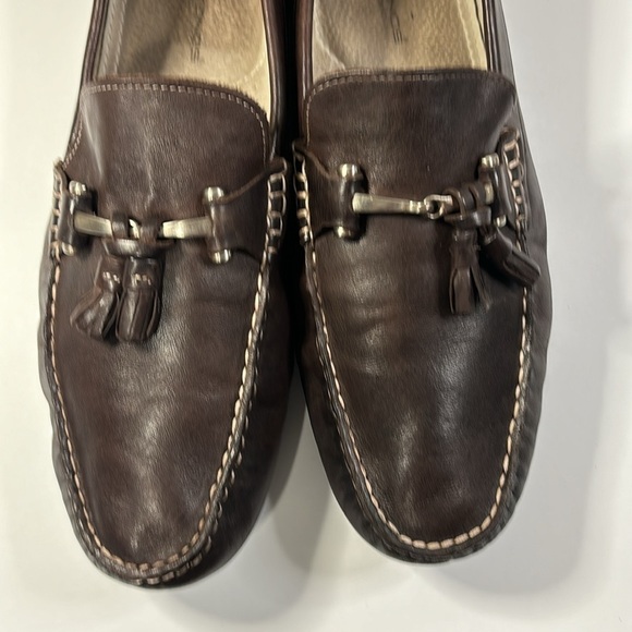 Mikekonos men’s brown  leather driving loafers size 10.5 - Picture 3 of 5